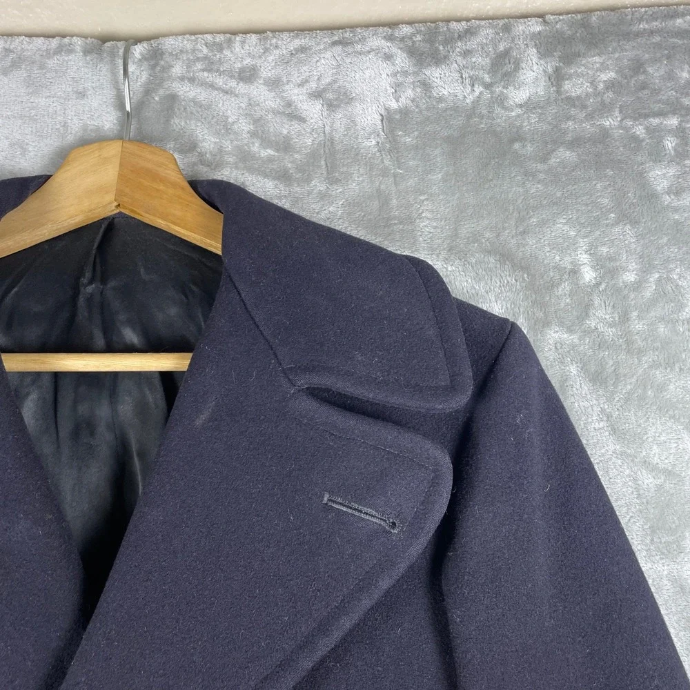 Vintage 60s US Navy Pea Coat Men 34 Navy Wool Double Breasted 1967 Jacket